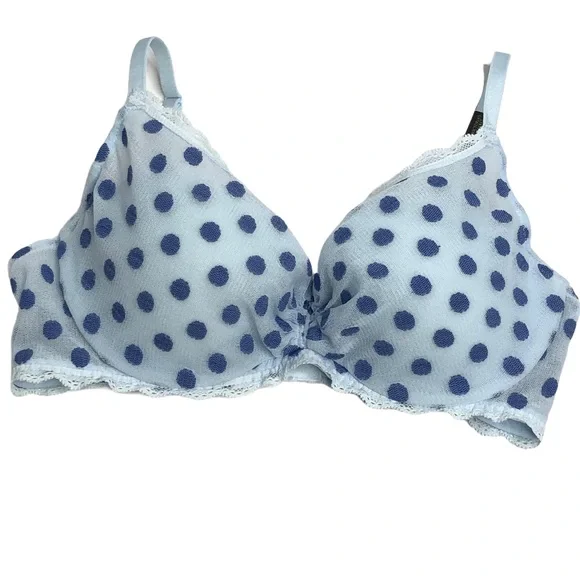 Victoria’s Secret Bra Light Blue Polka Dot size 32C - Picture 1 of 9
